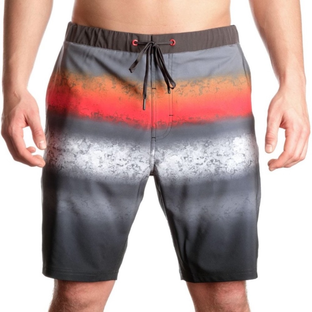 Men’s black waxed poppy swim trunks